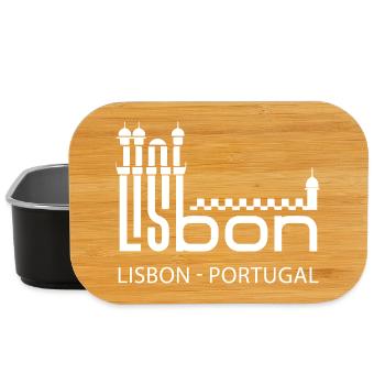 Lisbon Portugal Belém Tower Portuguese Tourists - Lunch Box - black - Front
