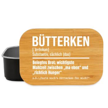 Bütterken Definition, Ruhrpott, Ruhrgeiet Dialekt - Lunch Box - Schwarz - Vorne