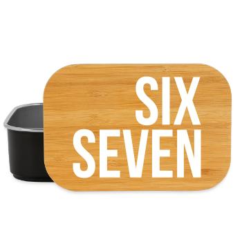 67 "six seven" text - Lunch Box - black - Front
