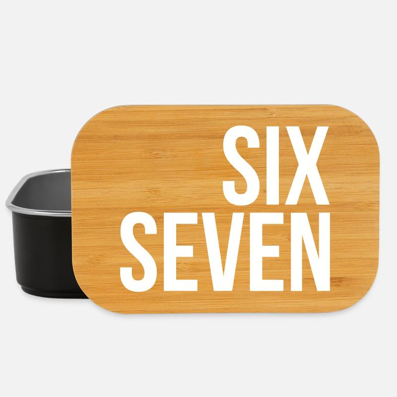 67 "six seven" text - Lunch Box - black