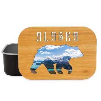 Alaska-Bär mit See und Berg-Alaska - Lunch Box - Schwarz - Vorne