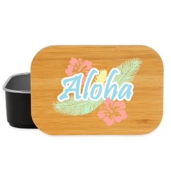 Aloha Tropical Summer Flowers - Lunch Box - black - Front