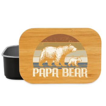 Papa Ours - Cadeau de la fête des pères - Boîte à goûter - noir - Devant