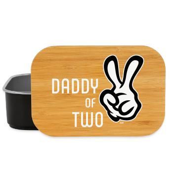 Daddy Of Two (Papa / Father / Victory / NEG 2C) - Lunch Box - black - Front