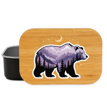Bär Berglandschaft Mond und Wald - Lunch Box - Schwarz - Vorne