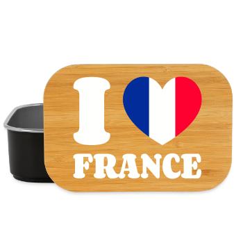 I Love France Frankreich-Liebe Herz Frankreichfan - Lunch Box - Schwarz - Vorne