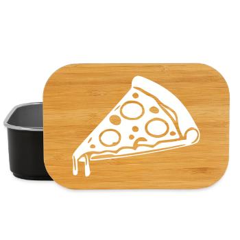 Pizza Slice Gift Pizzeria - Lunch Box - black - Front