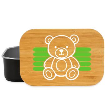 Baby Spielzeug Teddybär Stofftier lustige Sprüche - Lunch Box - Schwarz - Vorne