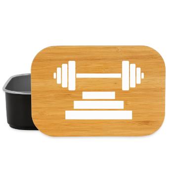 Iron Lifter Barbell Emblem - Lunch Box - Schwarz - Vorne