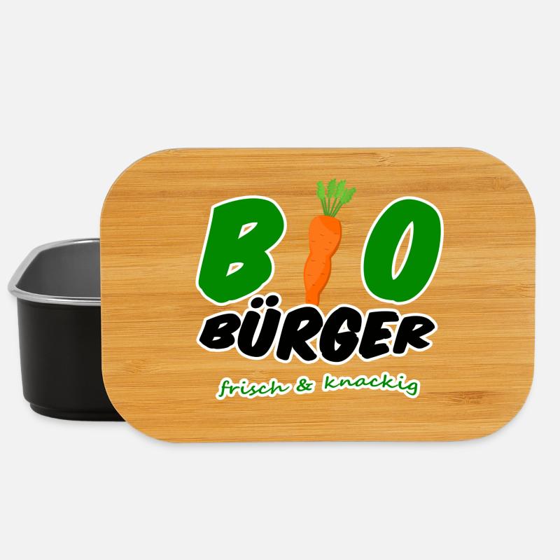 Bio Bürger vegan vegetarisch Spruch Geschenk - Lunch Box - Schwarz