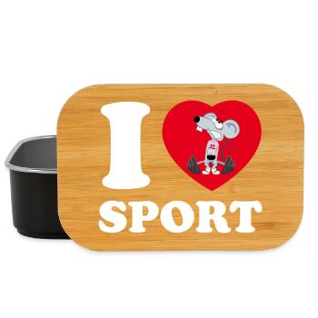 i love sport [white] - Lunch Box - black - Front