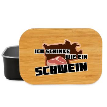 Schinke wie ein Schwein Metzger Geschenk Grillen - Lunch Box - Schwarz - Vorne