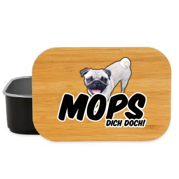 Mops Dich doch! Geschenk Hund Tier Haustier - Lunch Box - Schwarz - Vorne