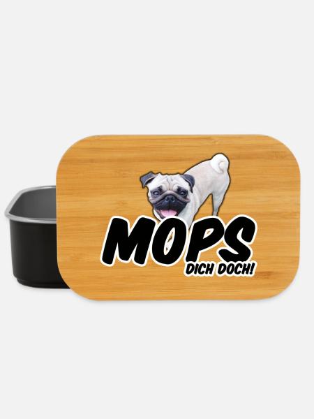 Mops Dich doch! Geschenk Hund Tier Haustier - Lunch Box - Schwarz