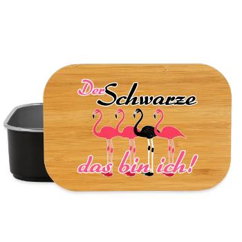 Schwarzer Flamingo, Fun, Tiere, Sprüche, Geschenk - Lunch Box - Schwarz - Vorne