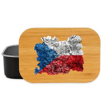 Tschechien Vintage Flagge - Lunch Box - Schwarz - Vorne