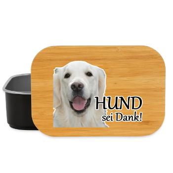 Hund sei Dank Tier Haustier Hunde Spruch Geschenk - Lunch Box - Schwarz - Vorne