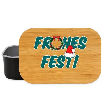 Frohes Fest Weihnachten Christmas Geschenk - Lunch Box - Schwarz - Vorne