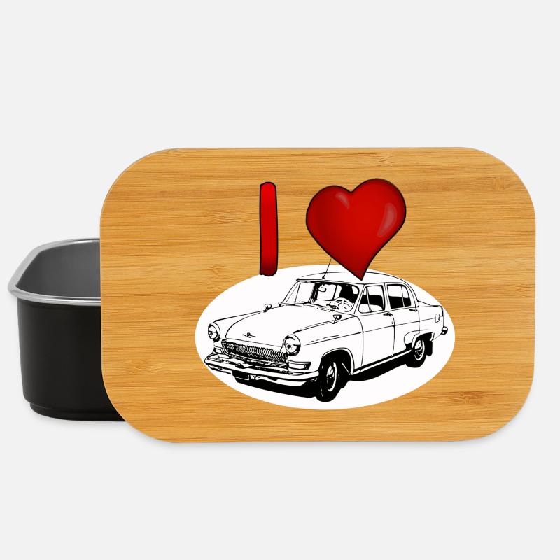 Herzliebe für Oldtimer Wolga M21 - Lunch Box - Schwarz