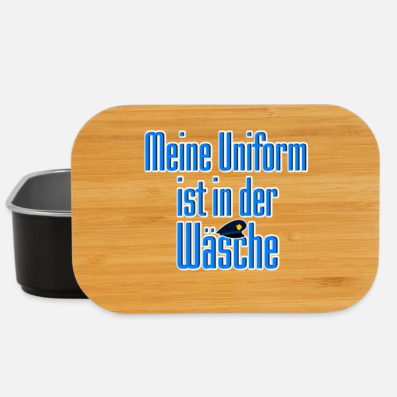 Uniform Wäsche Polizei Polizist lustig Spruch - Lunch Box - Schwarz
