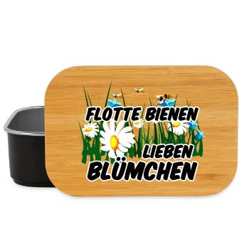 Bienen Blümchen Blumen lustig Spruch - Lunch Box - Schwarz - Vorne