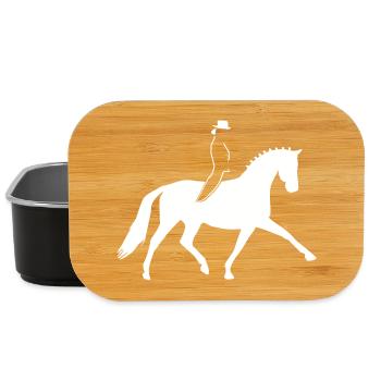 Dressurreiterin modern - Pferd im starken Trab - Lunch Box - Schwarz - Vorne