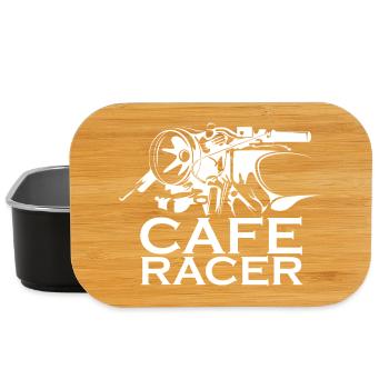cafe racer Motorrad Symbol Illustration icon Logo - Lunch Box - Schwarz - Vorne