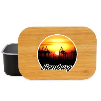 Hamburg Hafen Sonnenuntergang - Lunch Box - Schwarz - Vorne