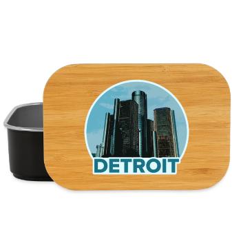 Detroit City Skyline Badge - Lunch Box - black - Front