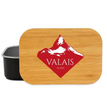 Logo rouge du Sommet du Mont Valais - Boîte à goûter - noir - Devant