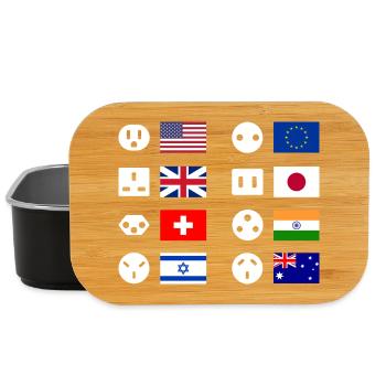 Steckertypen Länderübersicht - Lunch Box - Schwarz - Vorne
