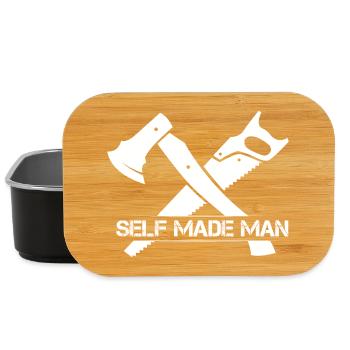 Selfmade Man Icône Icône de l’outil de scie à la hache Logo - Boîte à goûter - noir - Devant