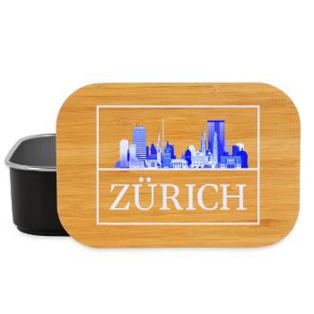 Silhouette bleue de Zurich Skyline - Boîte à goûter - noir - Devant