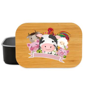 glückliche Bauernhof Tiere gemeinsam auf dem Land - Lunch Box - Schwarz - Vorne