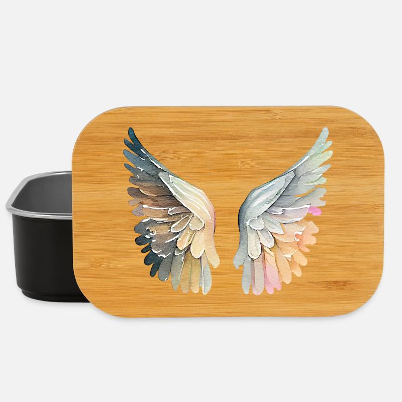 Artistic pastel angel wings - Lunch Box - black