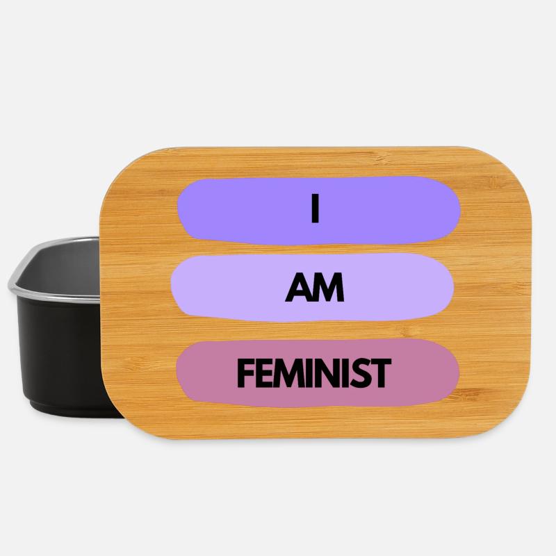 💜✊ I AM FEMINIST – Statement Shirt - Lunch Box - Schwarz