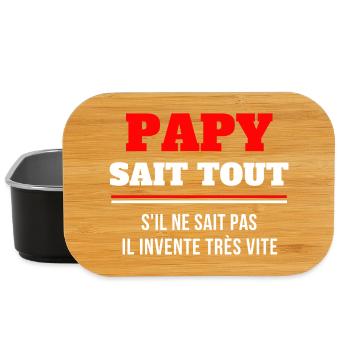 grand-père, papy, super papy - Boîte à goûter - noir - Devant