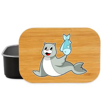 Poisson phoque - Boîte à goûter - noir - Devant