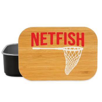 Funny fishing, Netfish, perody fishing design - Lunch Box - black - Front