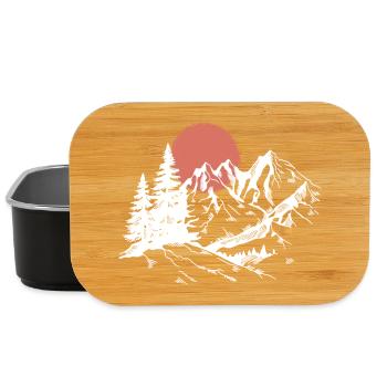 Mountain Sunset Silhouette - Lunch Box - black - Front