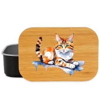 Katze im Schnee - Lunch Box - Schwarz - Vorne