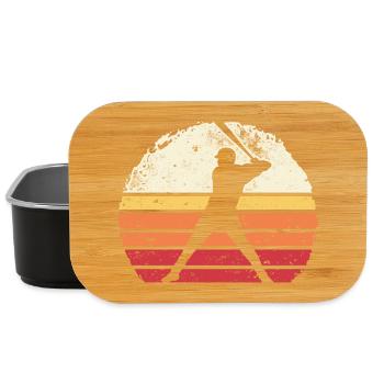 Baseball Sunset Silhouette - Lunch Box - black - Front