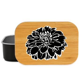 Blume schwarz Blumen schwarz Blüte graphic florals - Lunch Box - Schwarz - Vorne