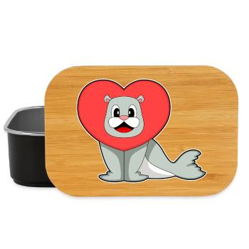 Seal Heart - Lunch Box - black - Front