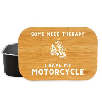 Some need therapy i have my motorcycle Biken Biker - Lunch Box - Schwarz - Vorne