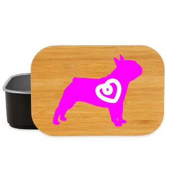 Mops Silhouette Herz Hunde Fan Liebe Love mögen - Lunch Box - Schwarz - Vorne
