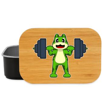 Frog Bodybuilder Barbell Bodybuilding - Lunch Box - black - Front