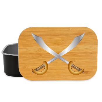 Crossed Pirate Sabres – Classic Adventure Theme - Lunch Box - black - Front