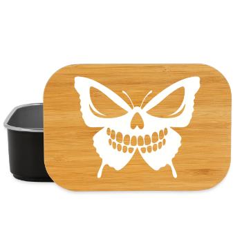 Crâne papillon fusion design - Boîte à goûter - noir - Devant