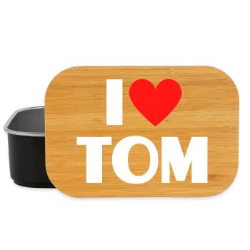 I love Tom Red Heart Romantic Name Fan - Lunch Box - black - Front